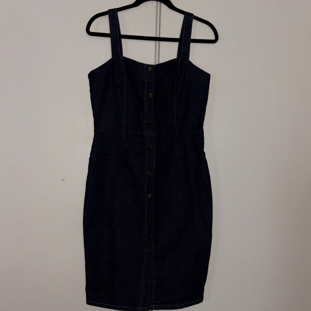 Papillon Blanc Navy Denim Mini Dress